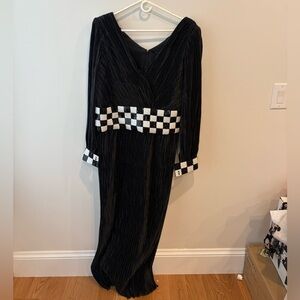 Vintage 80s Black and White Checkered Women's Dress